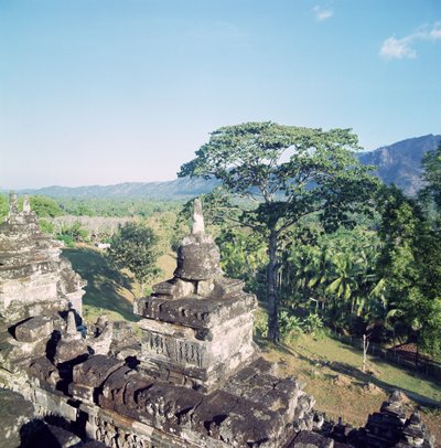 View from the Monument Showing Balustrade Surmounted with Small Stupa or Dagobs by Unbekannt Unbekannt